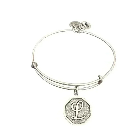 Alex and Ani Raffaelian Silver Expandable Charm “L” Bangle Bracelet - Picture 2 of 5
